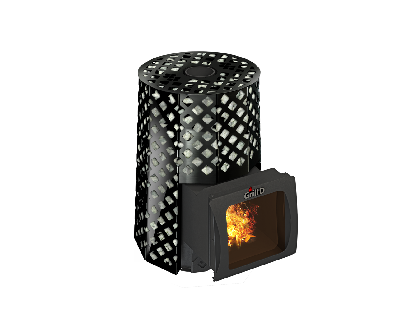 Дровяная печь для бани Grill’D Violet Romb Short Window Max+ жадеит 80 кг