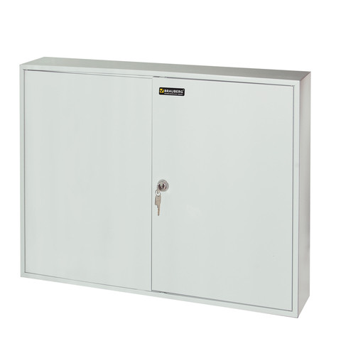 Шкафчик (Ключница) на 300 ключей BRAUBERG, 730х550х140 мм, с замком, +300 брелоков, серый
