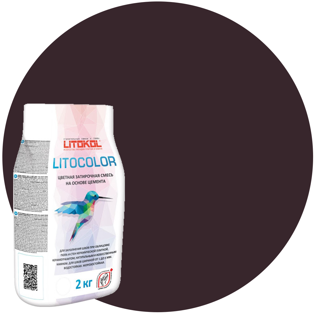 LITOCOLOR L.27 венге - затирка для кафеля, керамогранита и мозаики (2kg Al.bag) 15 шт