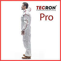 Одноразовый комбинезон защитный TECRON Pro (60 г/м, ПВХ-швы, двухзамковая молния, манжеты), фото 4