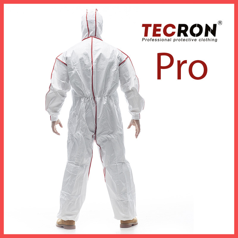 Одноразовый комбинезон защитный TECRON Pro (60 г/м, ПВХ-швы, двухзамковая молния, манжеты) - фото 5 - id-p79277133