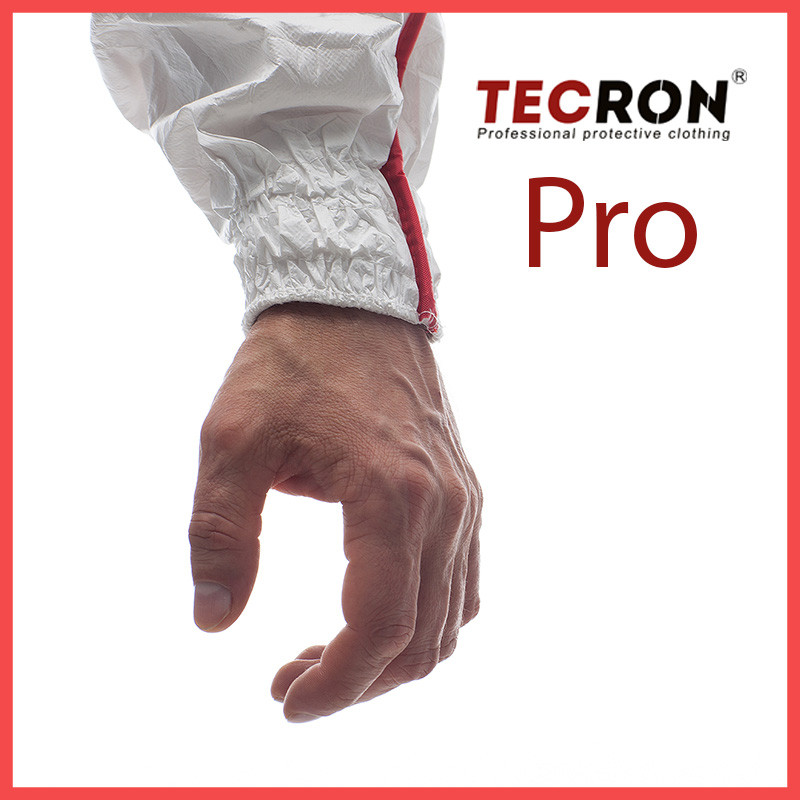 Одноразовый комбинезон защитный TECRON Pro (60 г/м, ПВХ-швы, двухзамковая молния, манжеты) - фото 6 - id-p79277133