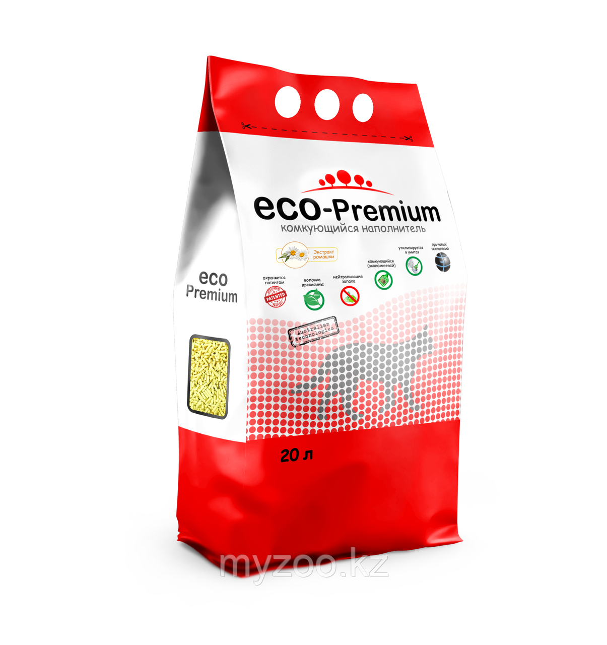 ECO-Premium ромашка, 20 л |Эко-премиум комкующийся древесный наполнитель|