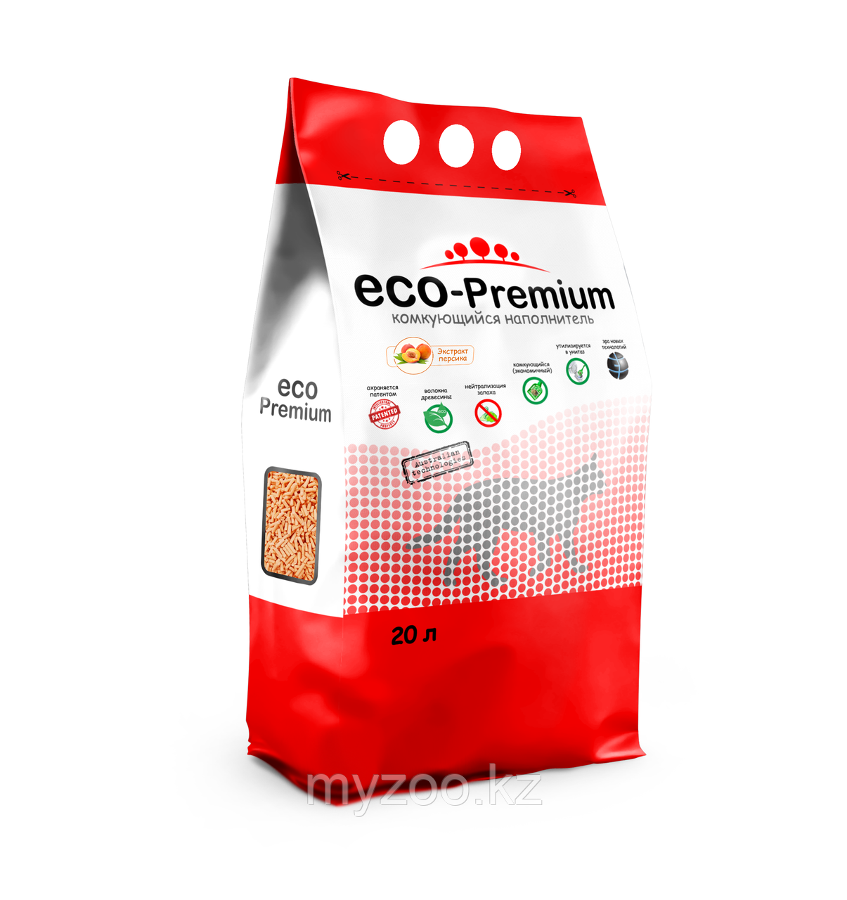 ECO-Premium персик, 20 л |Эко-премиум комкующийся древесный наполнитель| - фото 1 - id-p90155082