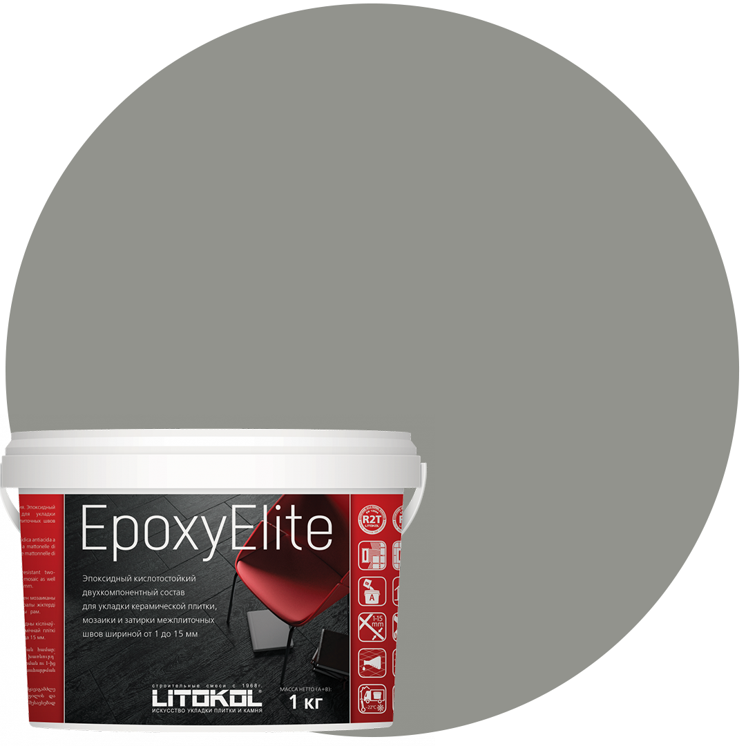 EpoxyElite E.05 СЕРЫЙ БАЗАЛЬТ эпоксидный состав для укладки и затирки моз. и керам плит (1,0 kg)