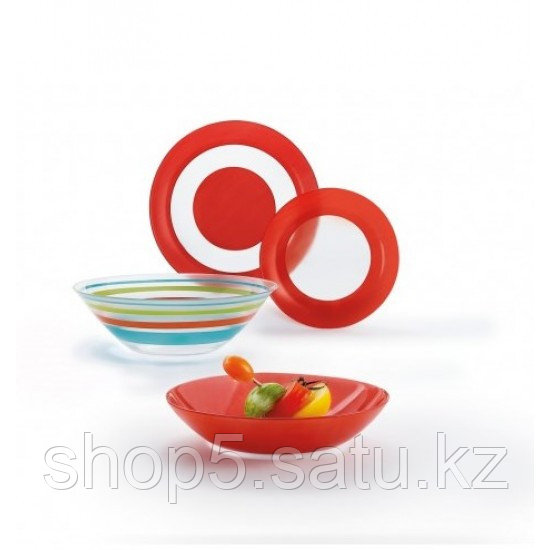 SIMPLY COLORS RED столовый сервиз на 6 персон из 19 предметов, шт