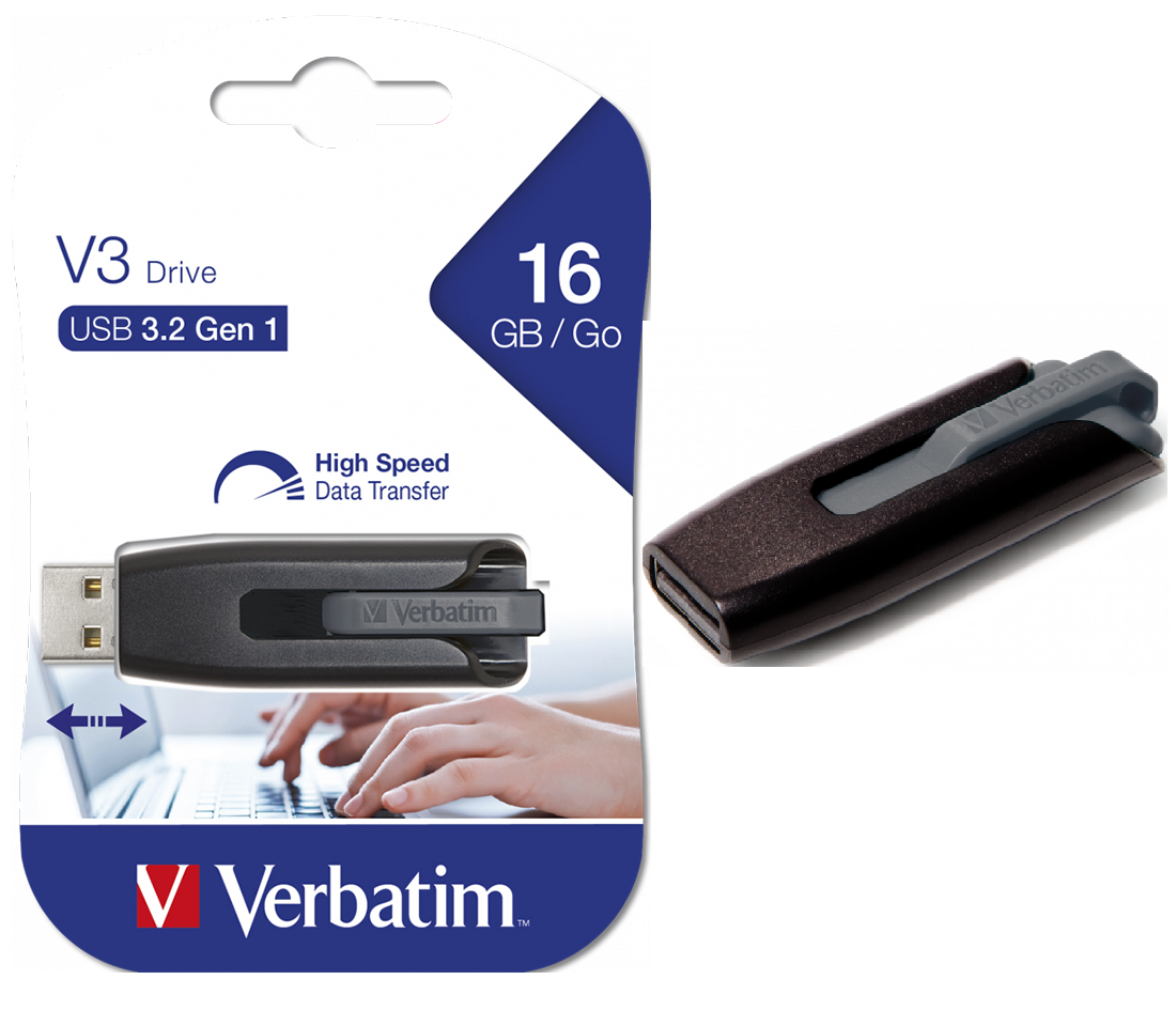 USB-накопитель Verbatim 49172 16GB USB 3.2 Чёрный (id 90169521)