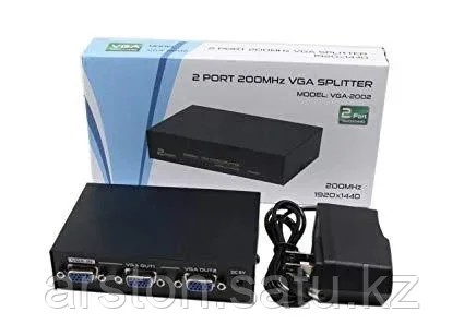 Разветвитель (сплитер) VGA 2 порта 200 МГц