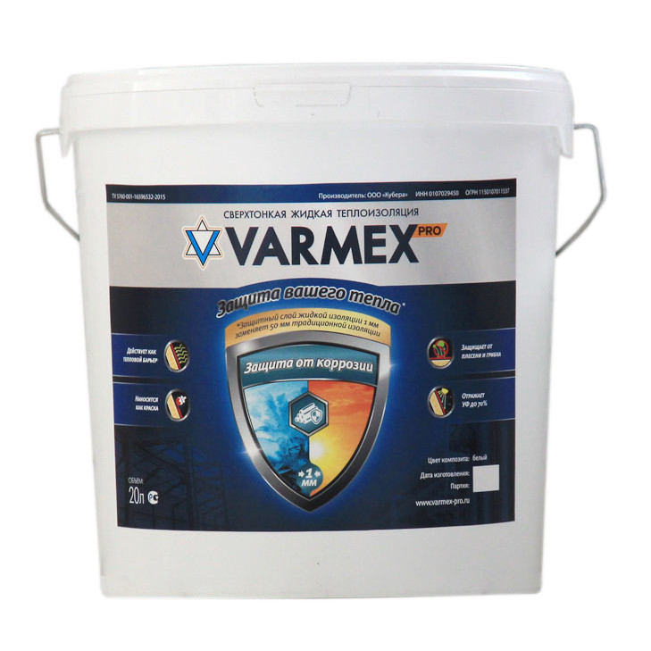 Теплоизоляция жидкая сверхтонкая VARMEX Защита от коррозии (20 л)