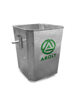 Оцинкованный нержавеющий мусорный  контейнер для ТБО объемом 750 литров  Без крышки и без колес.