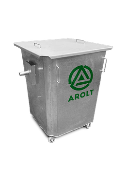 Оцинкованный мусорный контейнер для ТБО объемом 750 литров