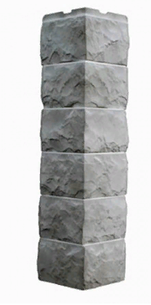 Угол Наружный Светло-серый 589х155х155 мм Скол 3D Facture ДАЧНЫЙ FINEBER