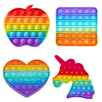 Сенсорная игрушка антистресс брелок с пузырьками разноцветные Пупырка POP IT в ассортименте