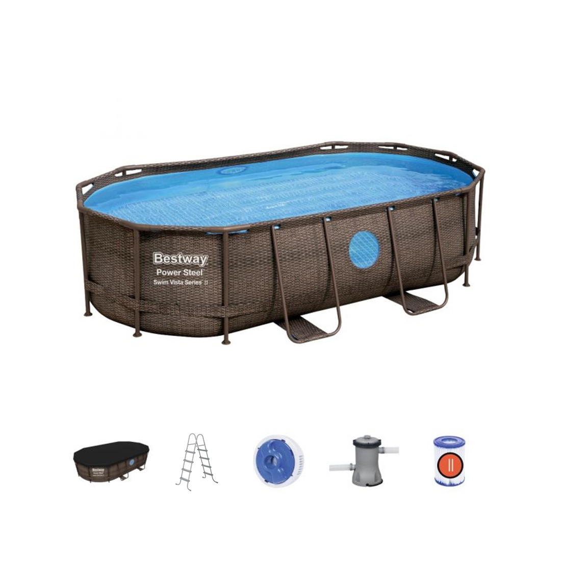Каркасный бассейн Power Steel Swim Vista II 427 х 250 x 100 см, BESTWAY, 56714