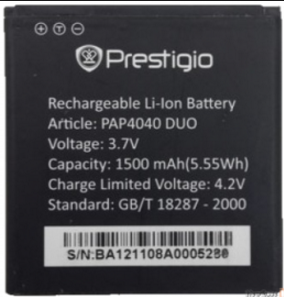 Аккумулятор для Prestigio MultiPhone 4040 Duo Rtl (PAP4040 Duo, 1500mah)