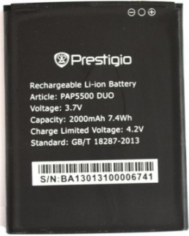 Аккумулятор для Prestigio MultiPhone 5500 Duo (PAP5500 Duo, 2000mah)