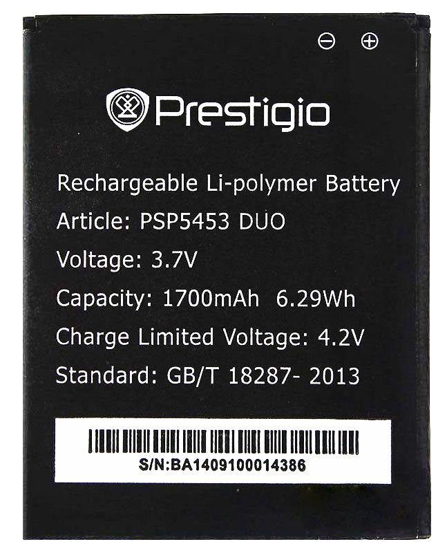 Аккумулятор для Prestigio Multiphone 5453 Duo (PSP5453 DUO, 1700 mAh)