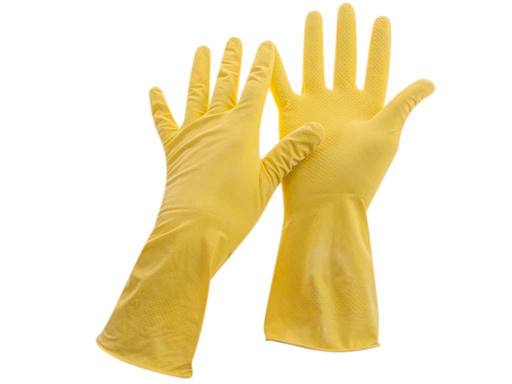Перчатки резиновые OfficeClean, желтые, размер М - фото 1 - id-p90230804