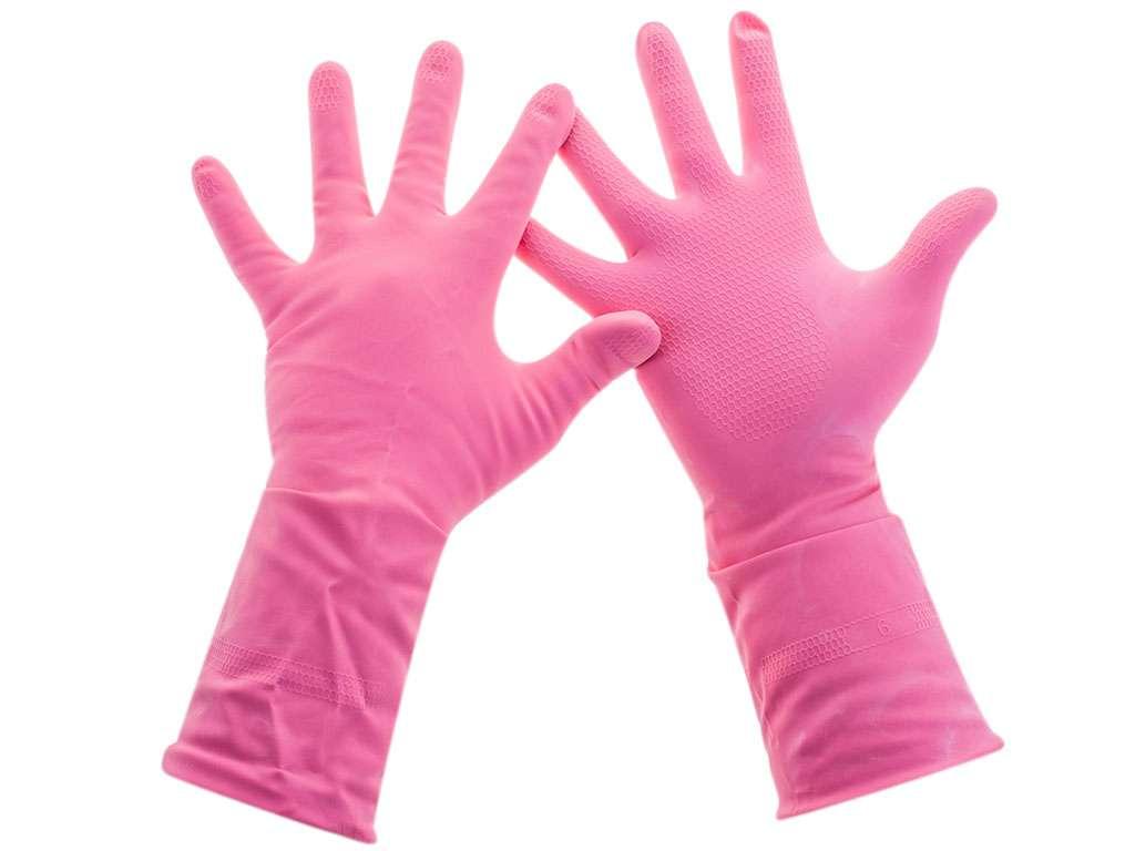 Перчатки резиновые Paclan "Practi.Comfort", розовые, размер L - фото 1 - id-p90230811