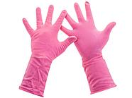 Перчатки резиновые Paclan "Practi.Comfort", розовые, размер М