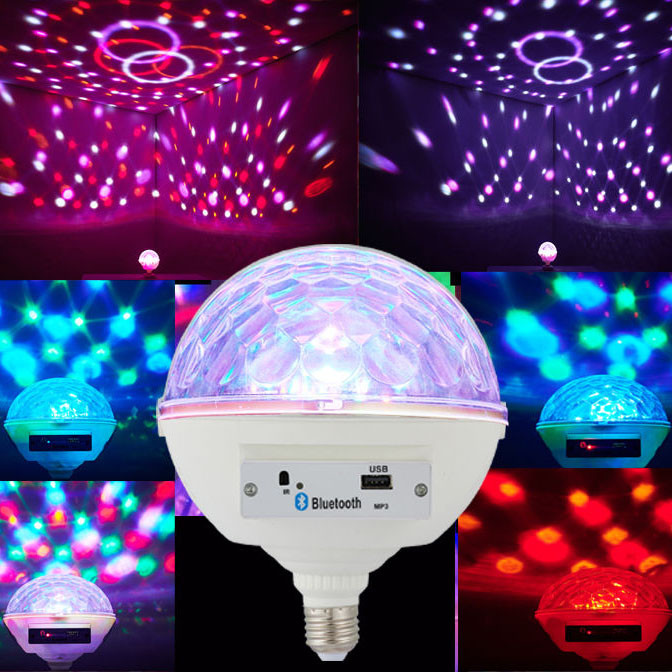 Диско шар светодиодный LED с bluetooth колонкой Crystal magic ball - фото 5 - id-p90275244