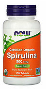 Спирулина. Spirulina Органическая спирулина, 500 мг, 100 таблеток. Без ГМО., фото 1