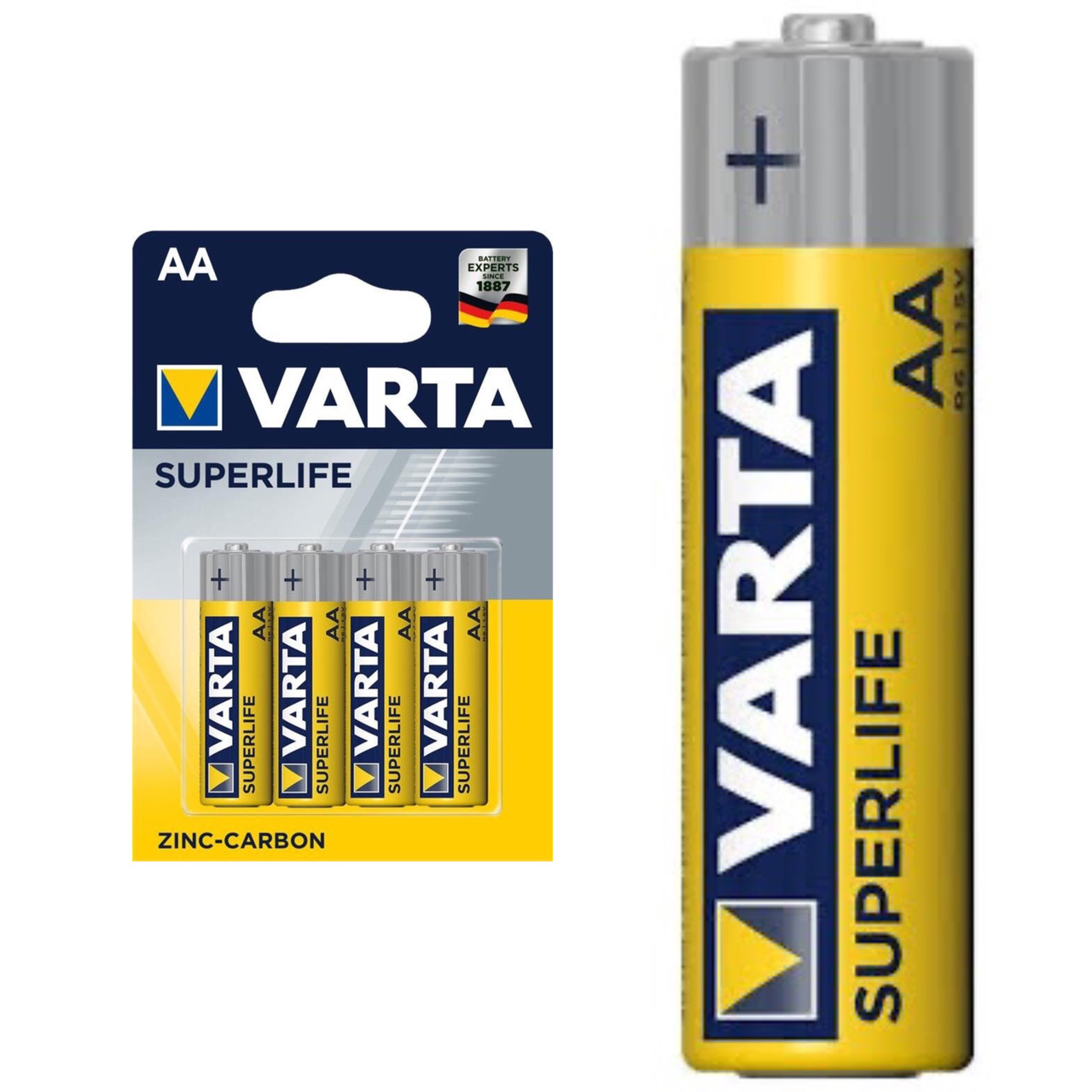 Батарейка солевая  VARTA Superlife AA/R6, 1шт