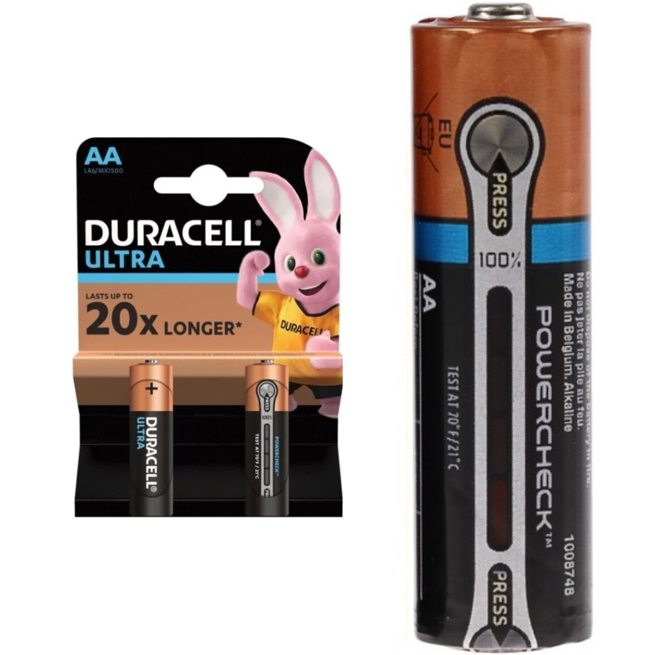 Батарейка щелочная Duracell Ultra Power AA/LR6 с индикатором заряда, 1шт