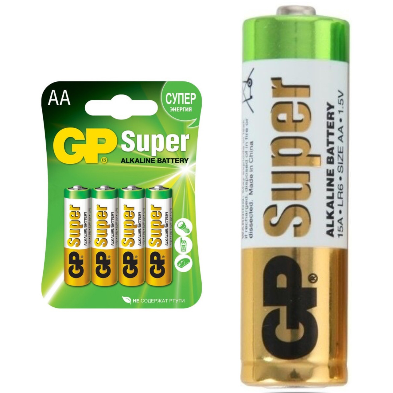 Батарейка щелочная GP Super AA/LR6, 1шт