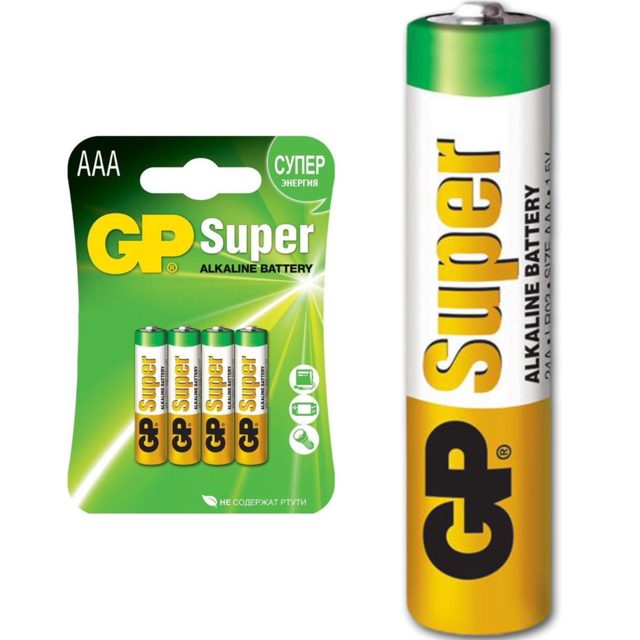 Батарейка щелочная GP Super AAA/LR03 , 1шт