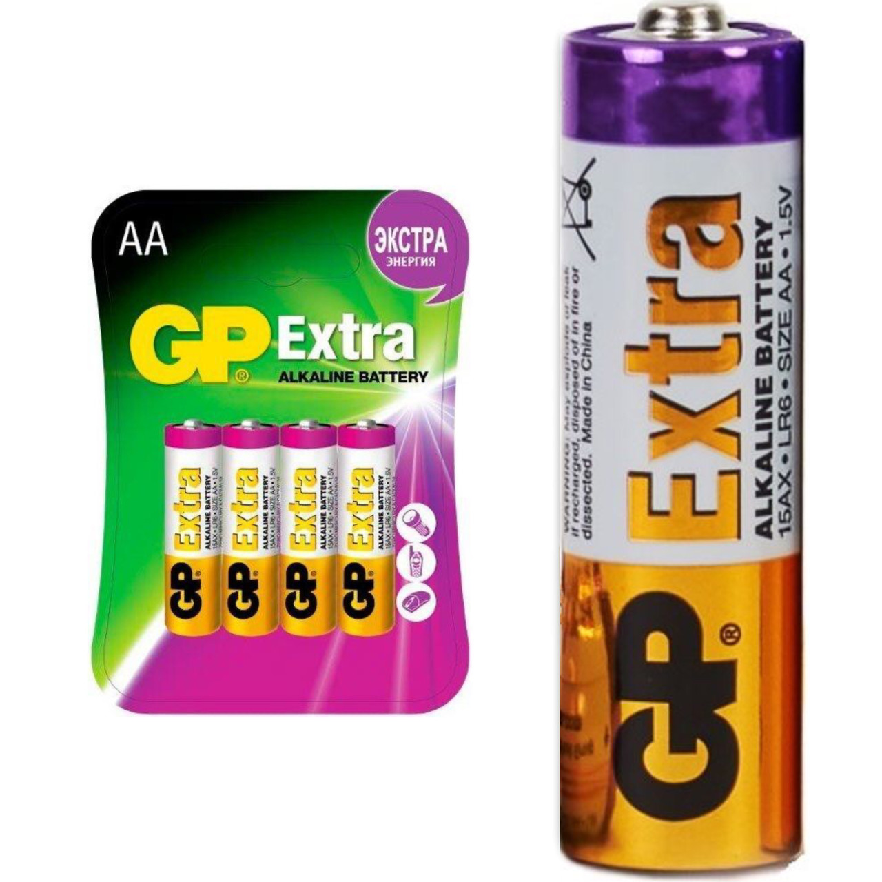 Батарейка щелочная GP Extra AA/LR6, 1шт