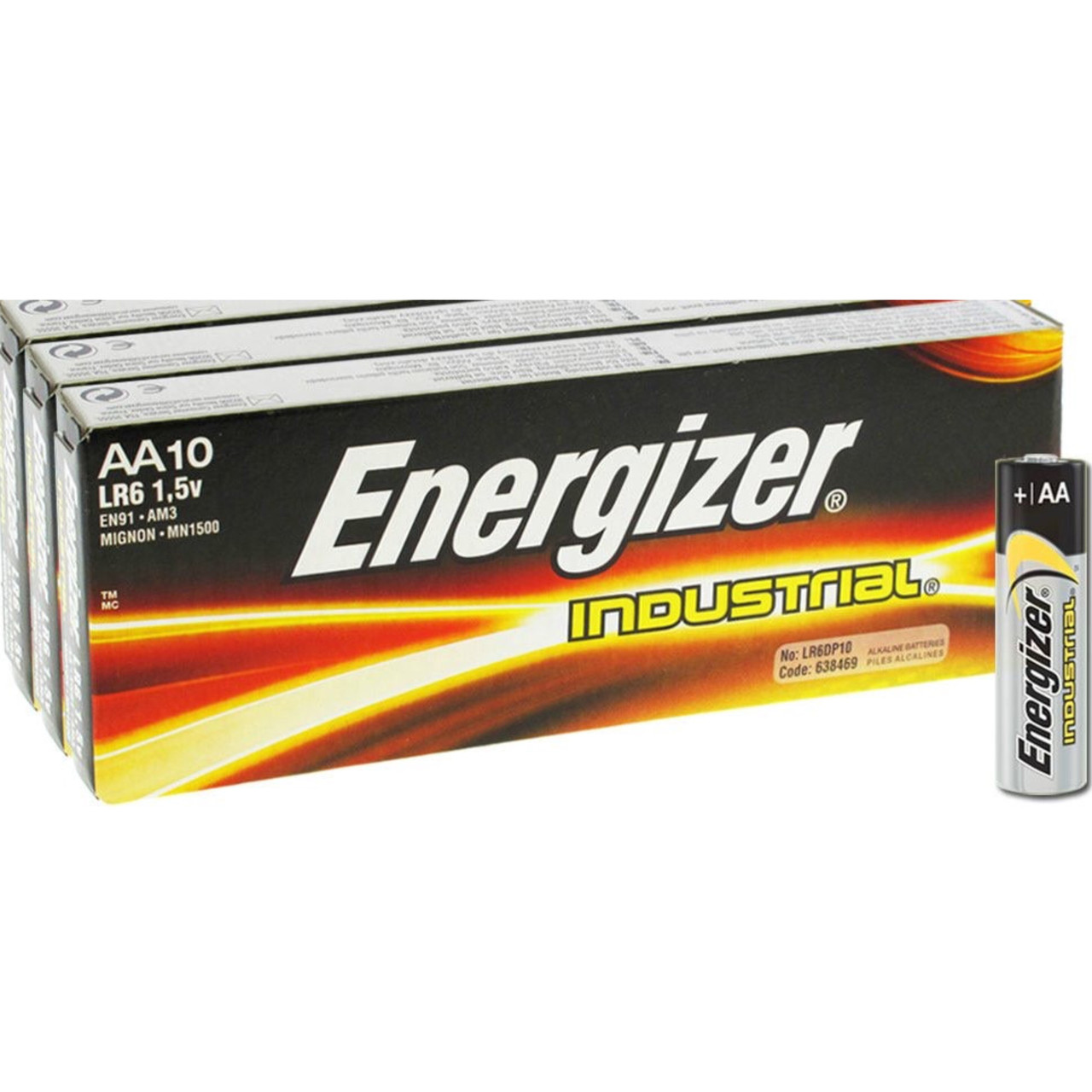 Батарейки щелочные Energizer INDUSTRIAL AA, 10шт