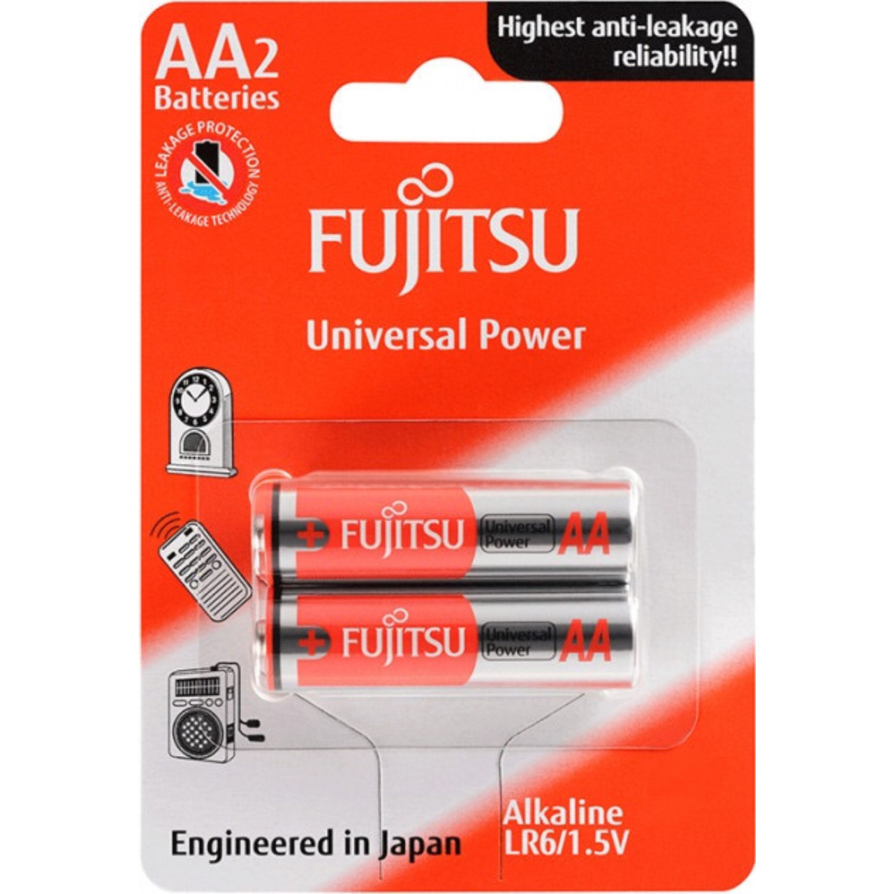 Батарейки щелочные Fujitsu Universal Power AA/LR6, 2шт