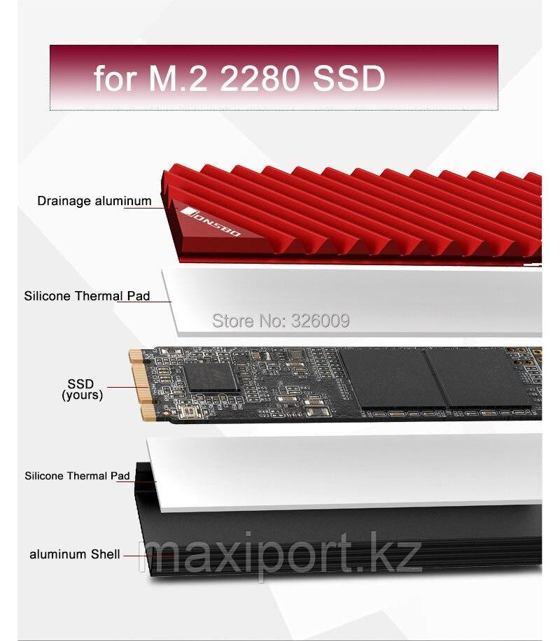 Охлаждение для SSD радиатор M.2 NGFF 2280 PCI-E NVME SSD - фото 4 - id-p88076490