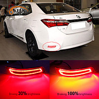 Задние LED вставки в бампер на Corolla 2013-18 дизайн 2