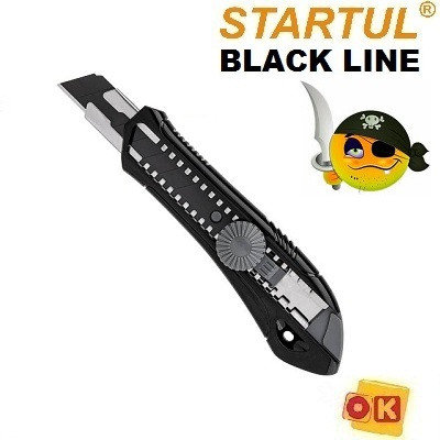 Нож с выдвижным лезвием 18мм BLACK LINE STARTUL (черное лезвие), фото 2
