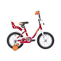 Велосипед NOVATRACK 14" MAPLE, красный, полная защита цепи, тормоз нож, крылья цвет, сидение для кук
