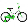 Велосипед NOVATRACK 14" STRIKE белый-зелёный, тормоз нож, крылья корот, полная защ.цепи