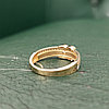 Золотое кольцо с цирконом и белой эмалью / размер 17, 5  (Италия), фото 4