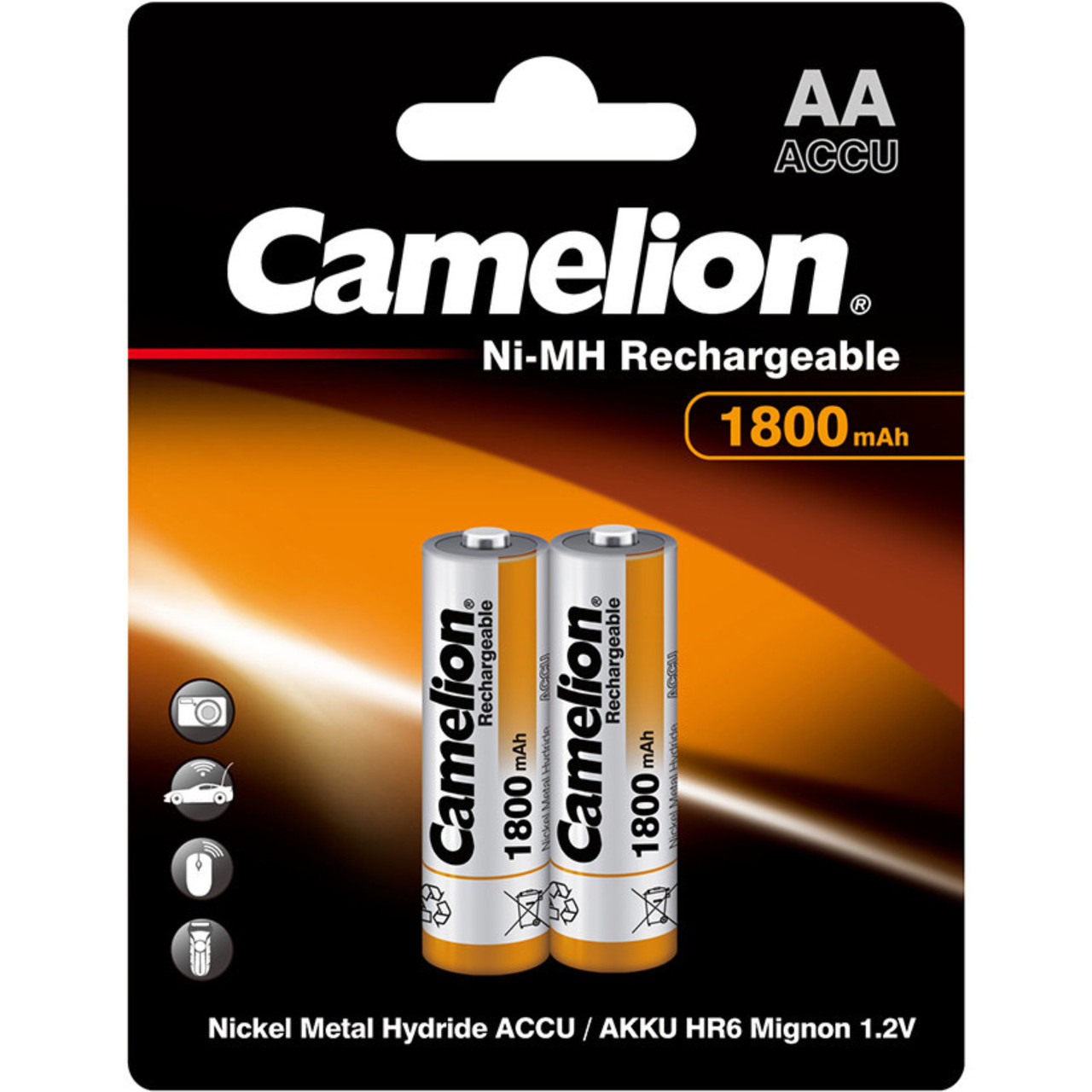 Аккумуляторы Camelion AA 1800 mAh, 2шт