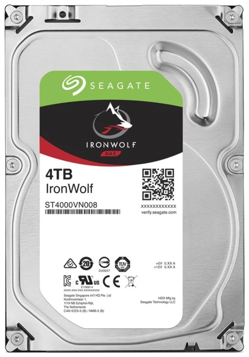 Накопитель на жестком магнитном диске Seagate Жесткий диск HDD 4Tb Seagate IronWolf ST4000VN008 3.5" SATA 6Gb/ - фото 1 - id-p90333857