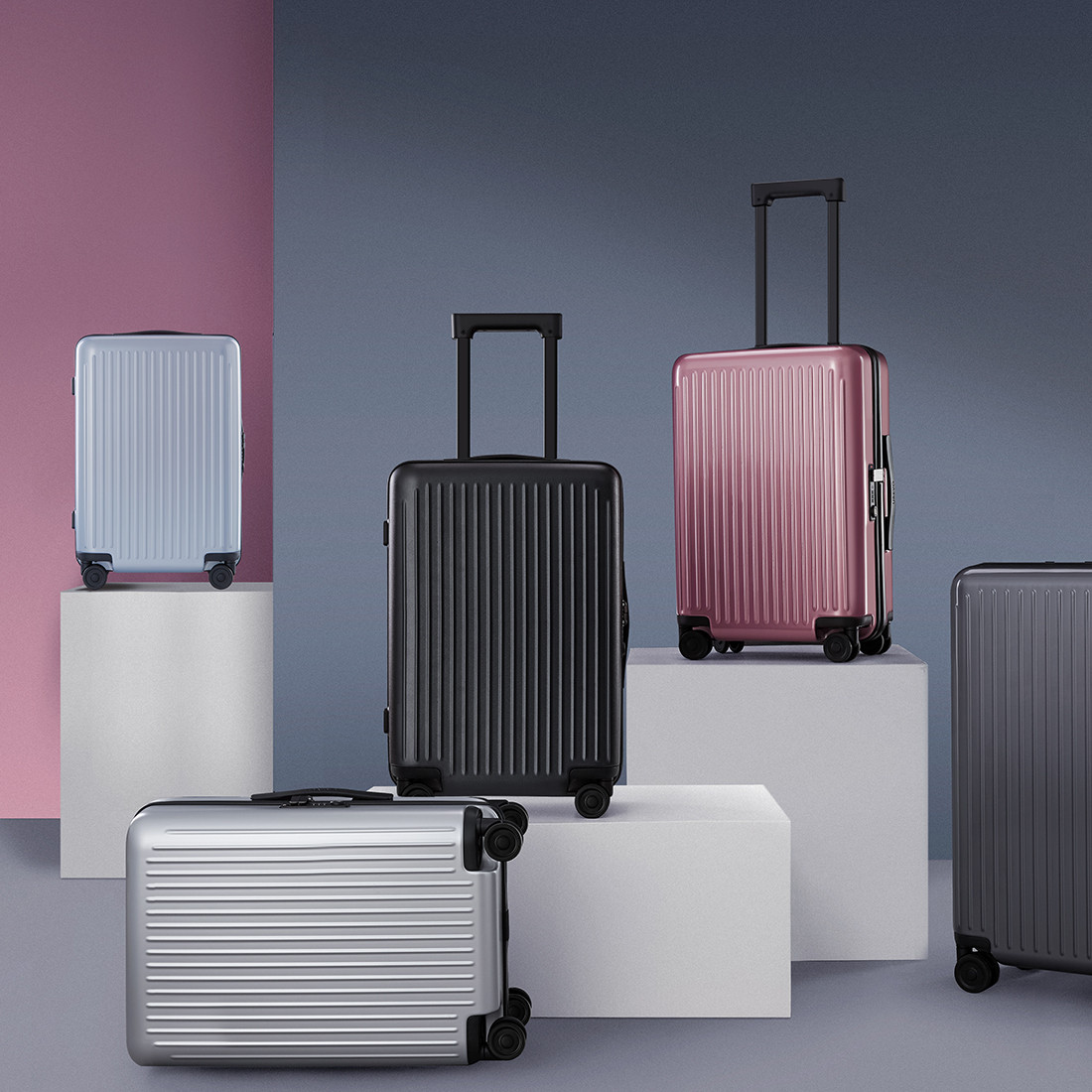 Чемодан NINETYGO Thames Luggage 20” Розовый