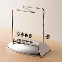 Настольный сувенир Маятник Ньютона металлические шарики зигзаг (антистресс) арт. А101