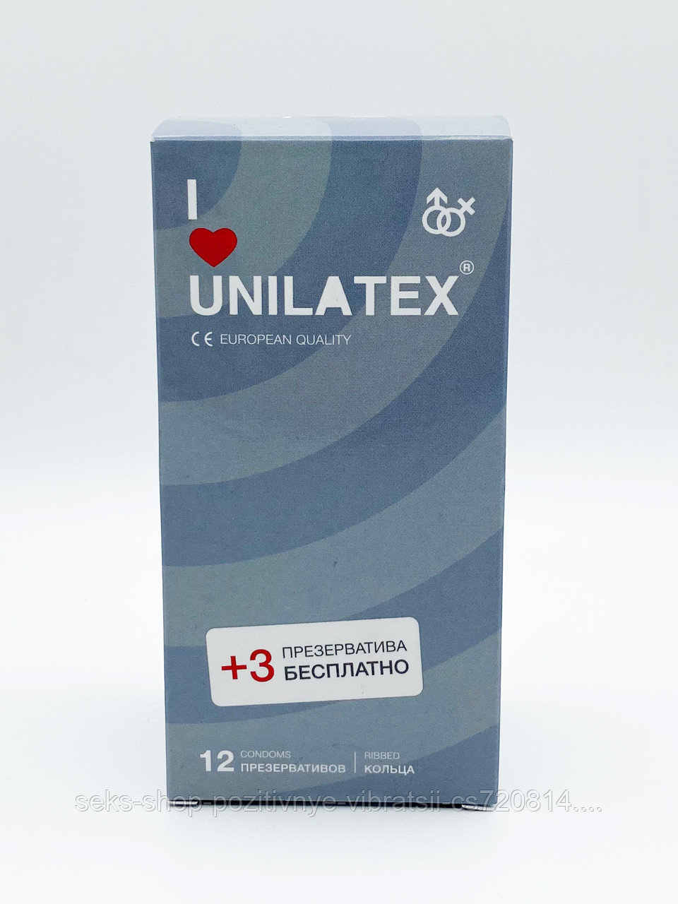Презервативы "UNILATEX" с рифленой поверхностью. 12+3шт