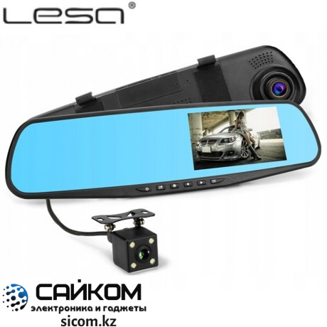 Зеркало - Регистратор LESA T6, 2 Камеры, Экран 4,3 дюйма