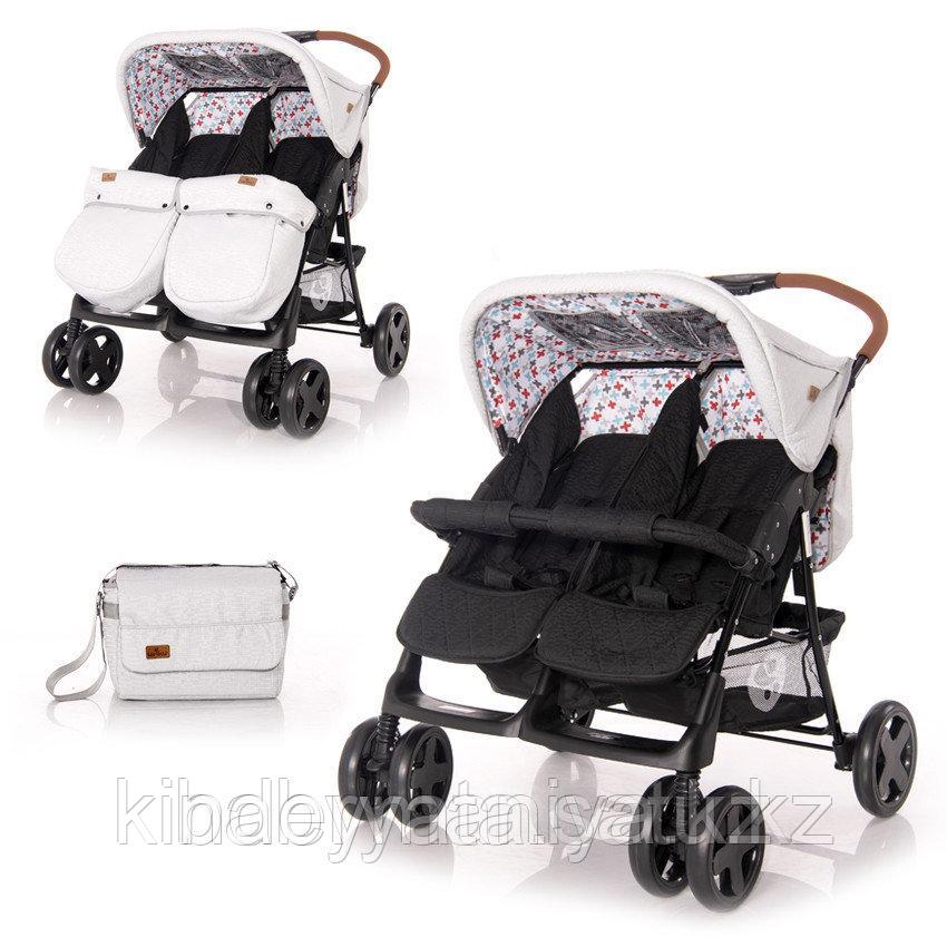 Прогулочная коляска для двойни Bertoni Twin Серо-черный / Grey&Black CROS 2087