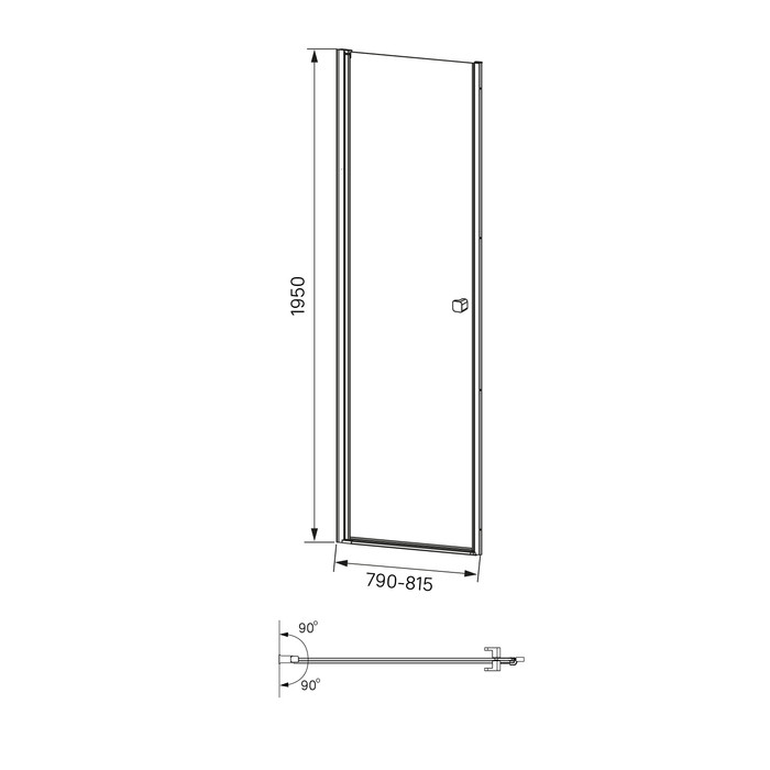 Душевая дверь распашная IDDIS RAY6CP8i69 80х195 Ray, глянцевый алюминиевый профиль - фото 6 - id-p90368089