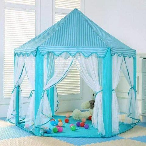 Домик-палатка детский игровой «Королевский шатёр» с сумкой-переноской (Голубой) - фото 1 - id-p90393470