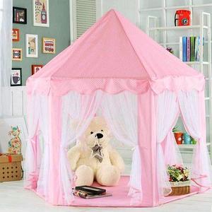 Домик-палатка детский игровой «Королевский шатёр» с сумкой-переноской (Розовый)