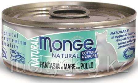 Monge Natural 80г тунец и курица с морепродуктами Влажный корм для кошек - фото 2 - id-p10602488